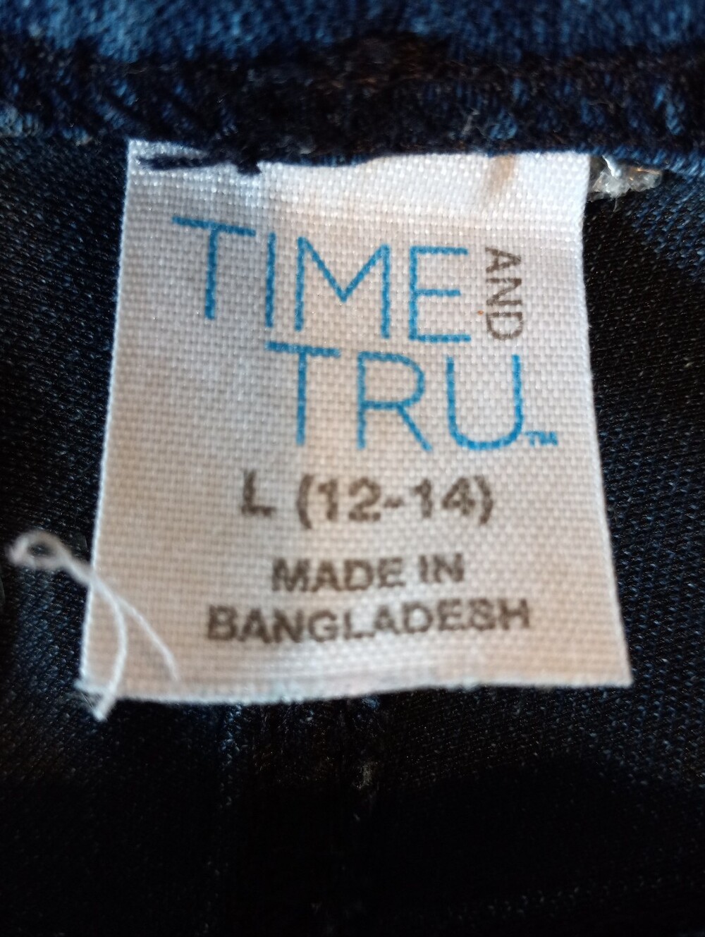 Time And Tru Women’s Dark Blue Pull-On Stretch Jeans Size Large 12-14 - Picture 3 of 3